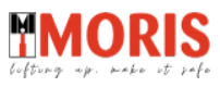 Moris logo - modern lifestyle brand featuring distinctive red and black M design with cursive tagline representing quality home furnishings